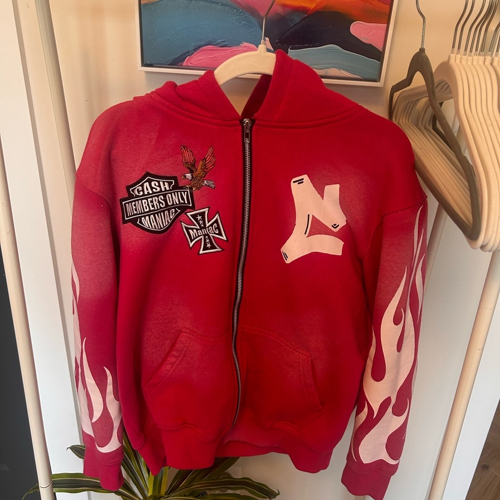 ‘Cash members only’ zip up hoodie